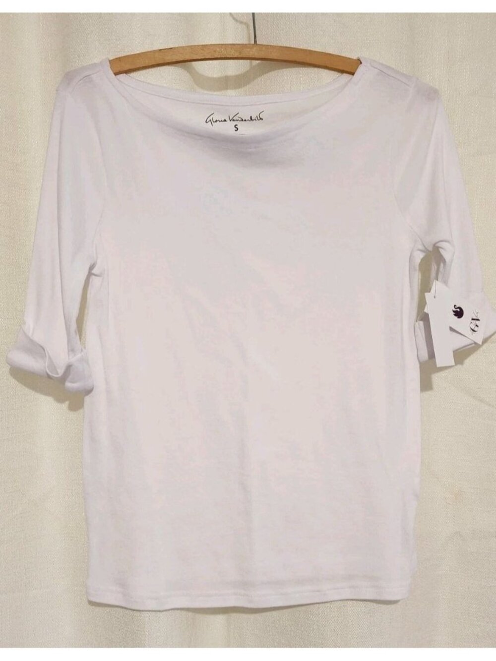 Gloria Vanderbilt Women's Blouse Top White Size Small NWT